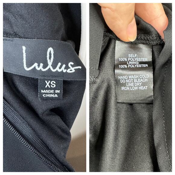 Lulus Little Black Ruffle Mini Dress Flutter Sleeves Vneckline Sleeveless XS - Picture 10 of 10